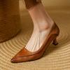 Cm Thin Heel Shallow Mouth Single Shoes Women's Soft Pointed Head 5 Black Sheepskin Commuting Temperament High Heel Small Leather Shoes