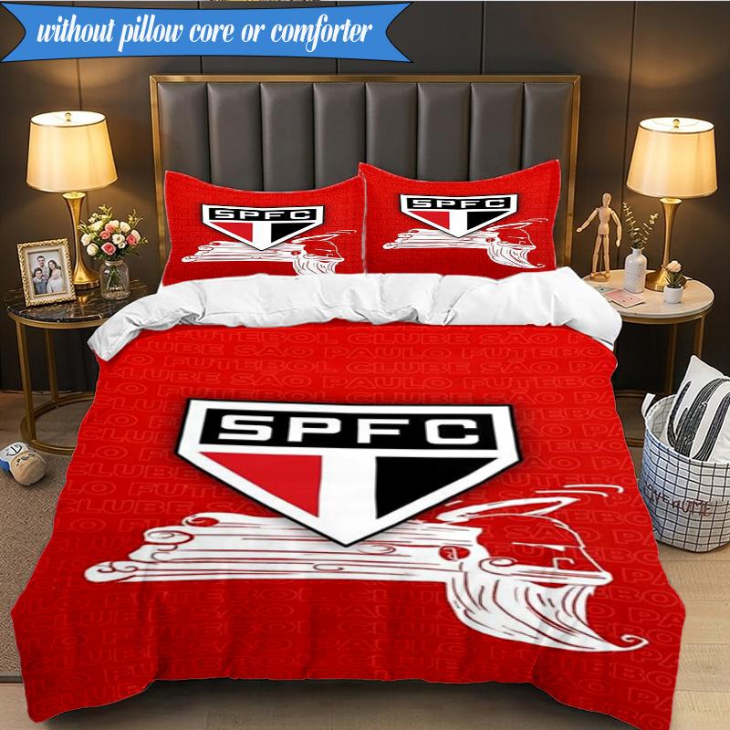 3PCS Spfc Team Crest Design Printed Soft Bedding Set,Including 1pc Duvet Cover And 2pcs Pillowcases Perfect for Bedroom, Dormitory, Fan Gift