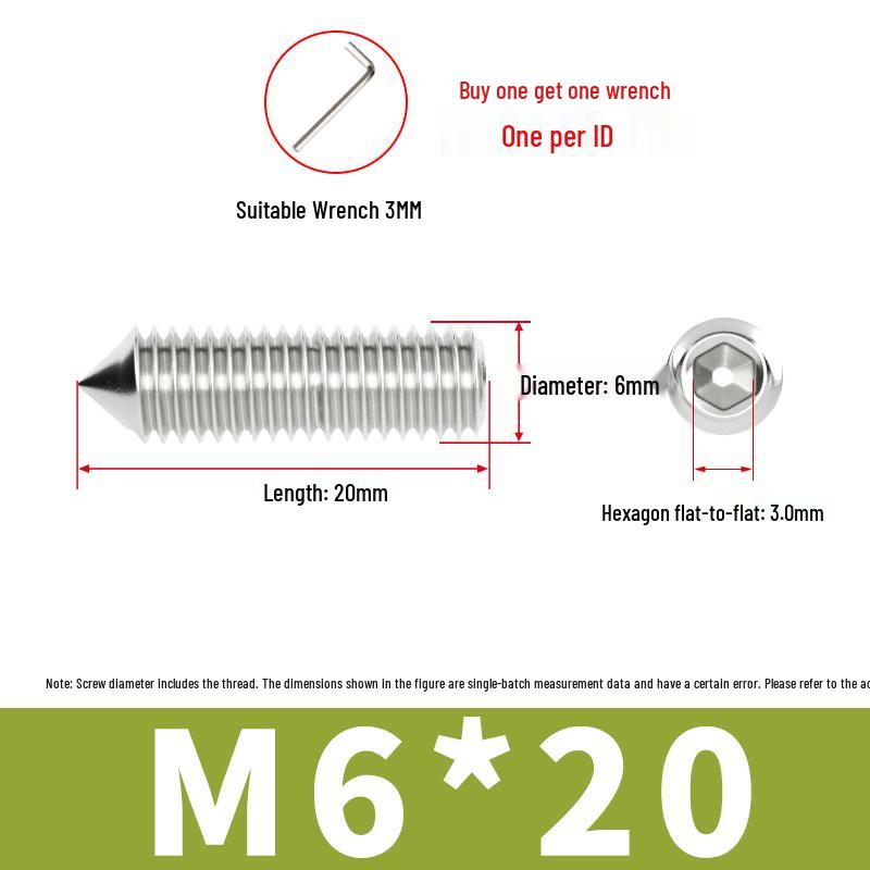 Stainless Steel Hex Socket Set Screws for Glass Door Handles and Room Lock Handles