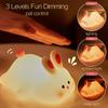 Rabbit Night Silicone Lamp USB Powered Timing Rechargeable Bedside Touch Night Lights for Kid Room Living Room Gift Party Read
