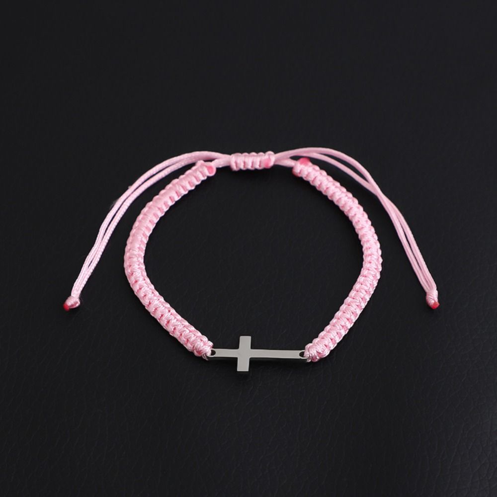 Creative Adjustable Charm Bracelet Colored String Couple Hand Ring Unique Cross Bracelet  Lovers
