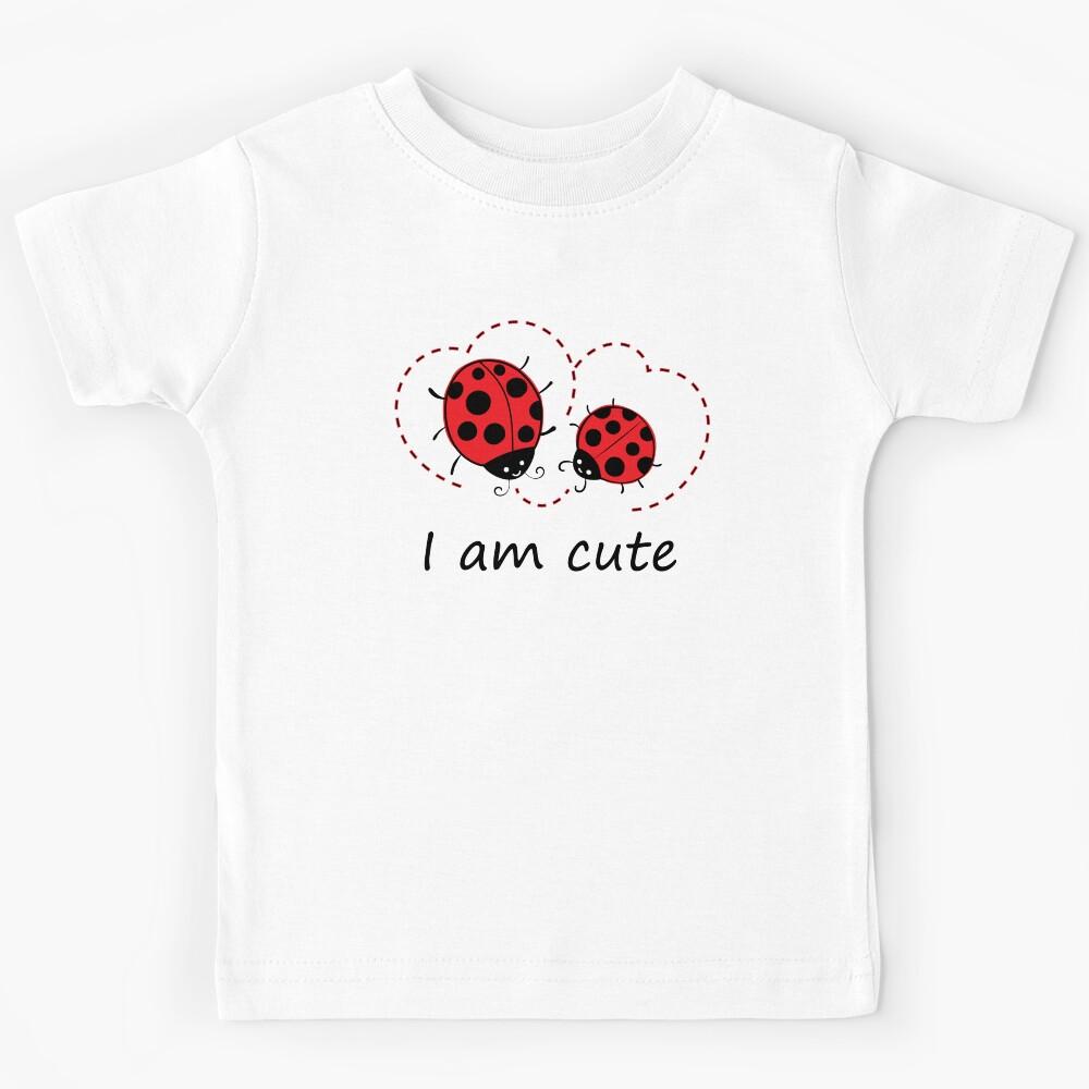 Ladybugs in Hearts, I am cute Kids T-Shirt 120