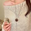 Medieval Flower Raft, Retro Literary Style Wooden Small Flower Beaded Long-necked Women's Pendant Accessory