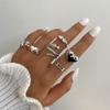 Elegant and Versatile Fashion Retro Snake Love Ring 6 Piece Set Snake-shaped Simple Ring Ring Popular Female Jewelry