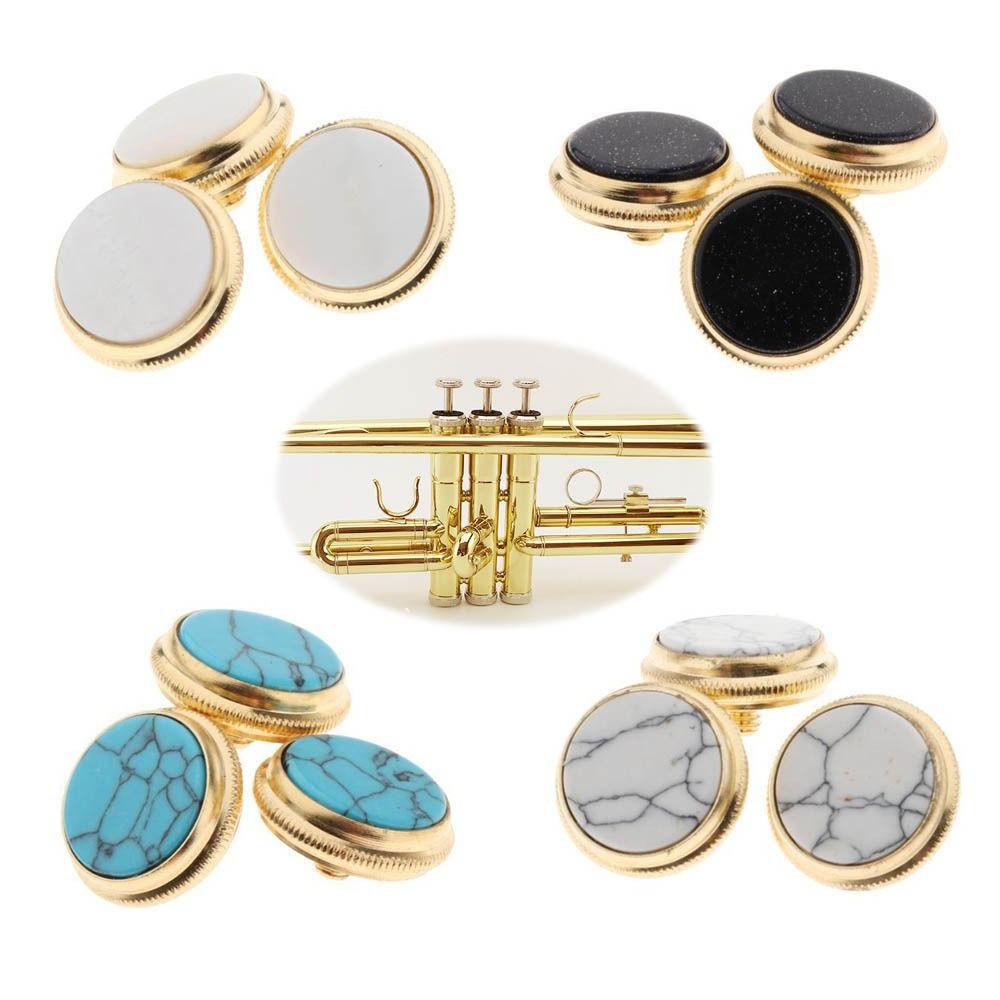 3pcs/set Trumpet Valve Cap Metal replacement Trumpet Finger Buttons Shell Buttons Trumpet Repairing Instruments Parts
