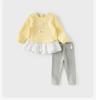 David Bella Girls' Cropped Pants Set for Autumn, Children's Stylish Skirt Style Top, Leggings, Baby Clothes