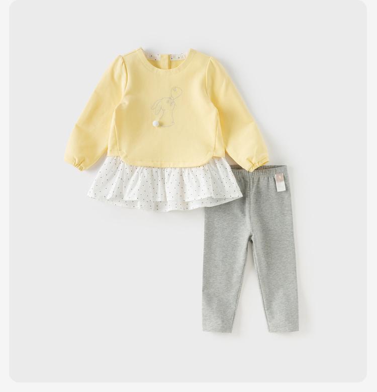 David Bella Girls' Cropped Pants Set for Autumn, Children's Stylish Skirt Style Top, Leggings, Baby Clothes