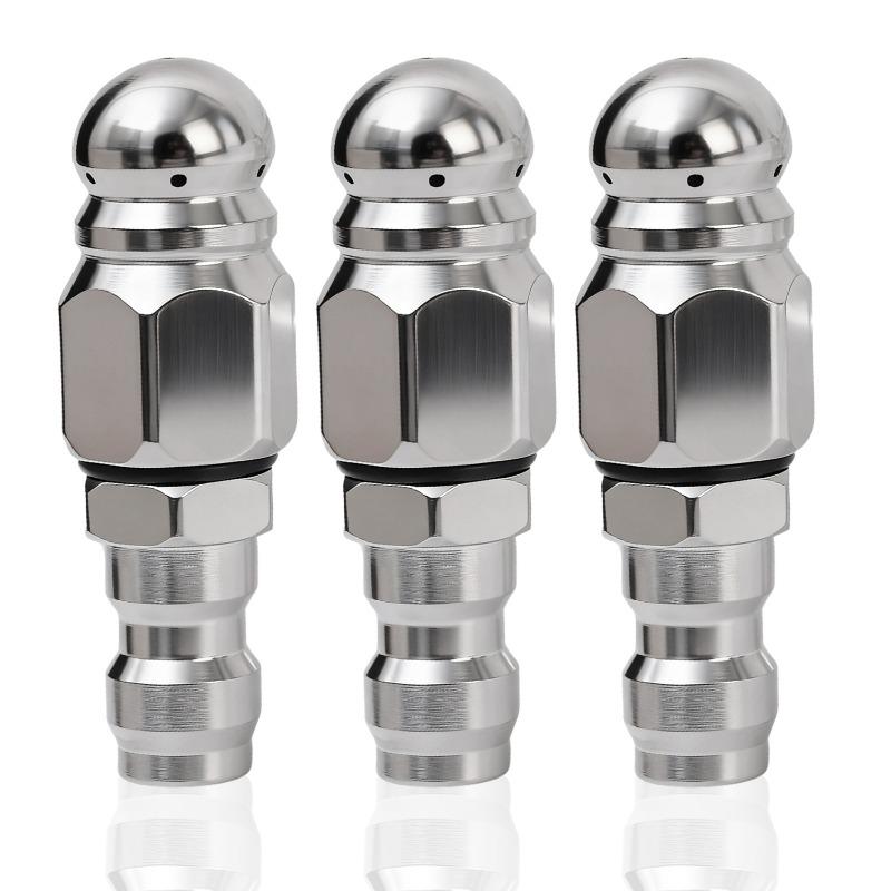 1/10pcs Iron Sewer Jetter Pressure Washer Hose Nozzle Quick Connect Drain Jetting Clog Remover Mouse Head Sewer Cleaning Tool