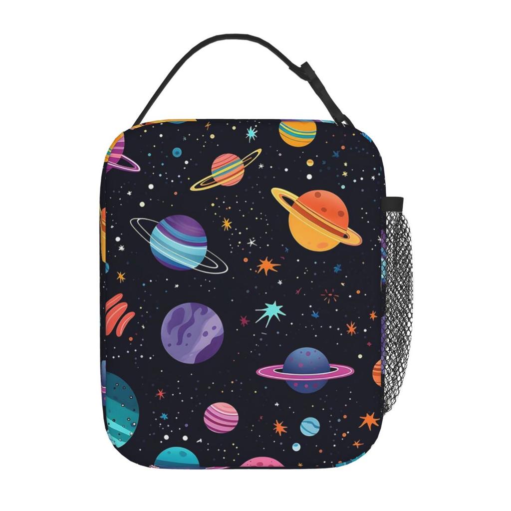 Solar System Space Planets Universe Insulated Lunch Bag for Women Kids Portable Food Boxes Thermal Lunch Box Tote