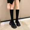 Thick-soled Boots Women's Spring and Autumn Boots Women's Knee-length Small Black Boots Elastic Thin Tall Fashion Boots