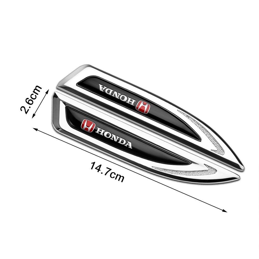Car 3D Metal Logo Side Body Fender Sticker Auto Decor Accessories For Honda CIVIC Mugen CITY Pilot Type R Type S RR Insight Jazz