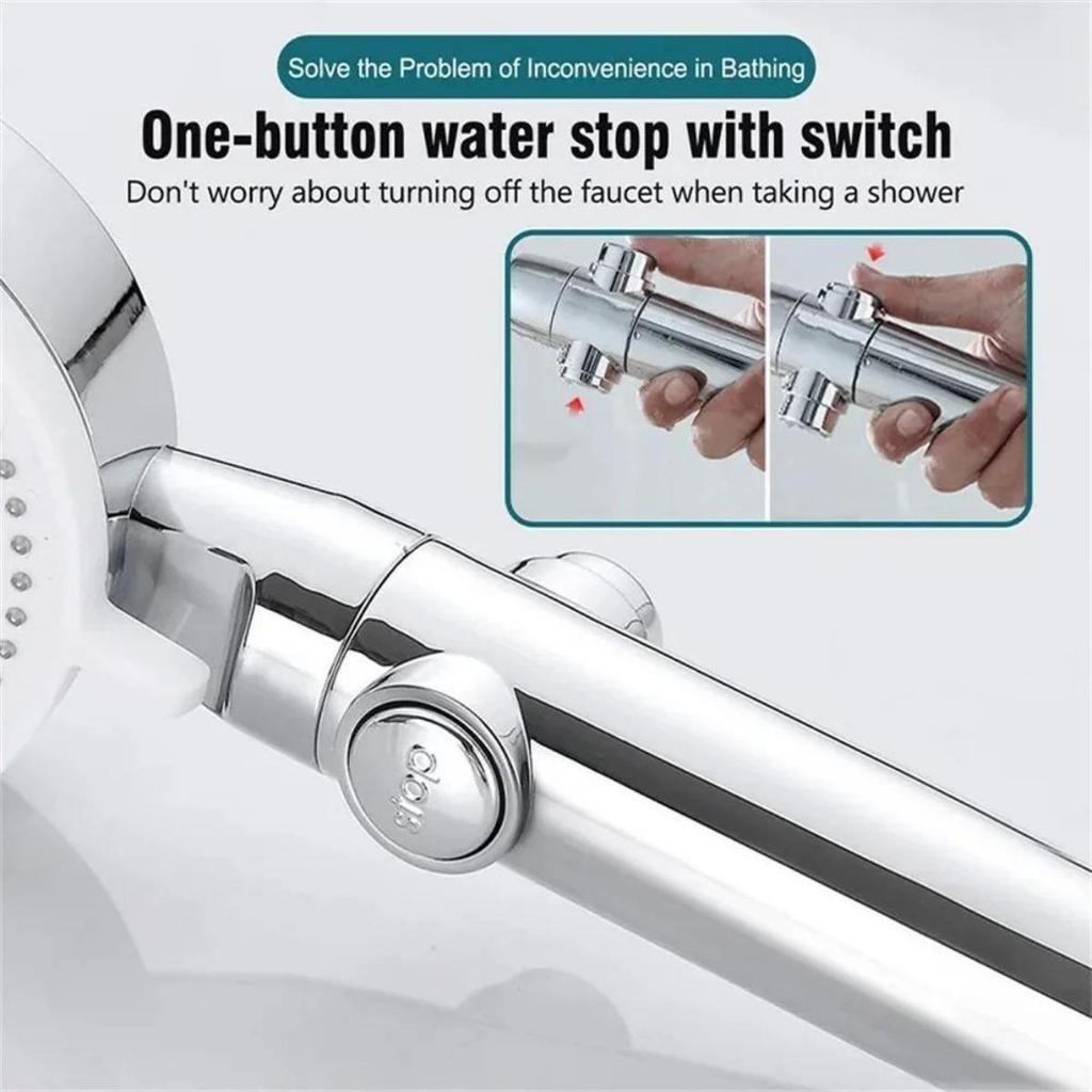 Pressure Shower Head 5 Modes Adjustable Water Saving Shower Head Water Massage Shower Head Bathroom Accessories