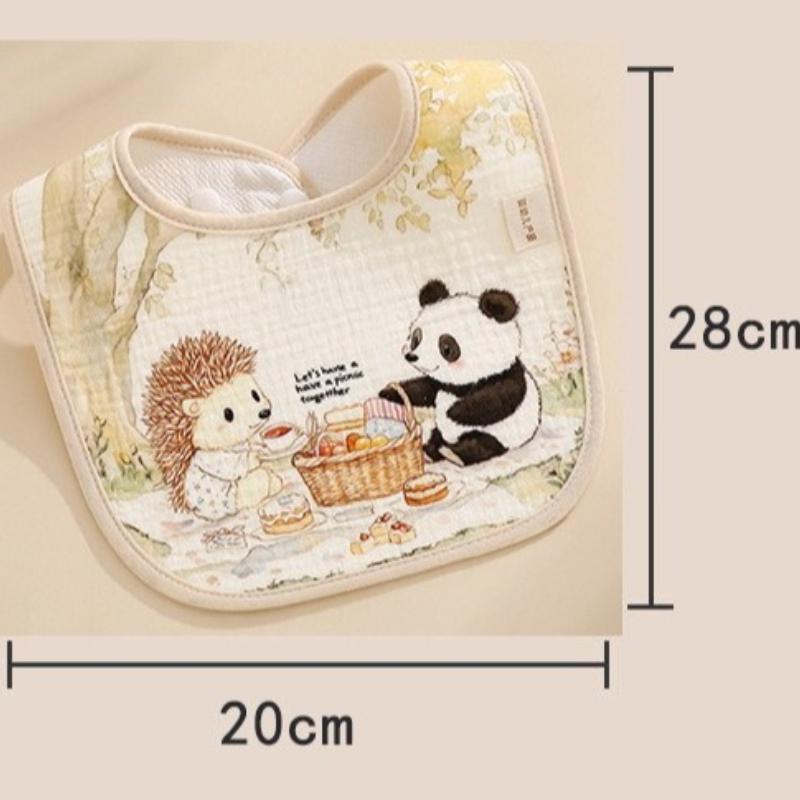 New Gauze U-shaped Baby Bibs Cute 6 Layers Cotton Saliva Towel Newborn Burp Cloths Bandana Scarf for Boy Girl Feeding Drool Bib