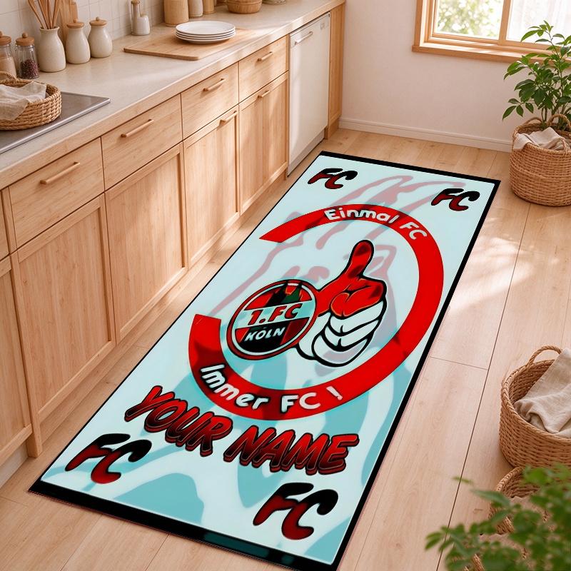 FC Köln Personalisierbare Name Küchenbodenmatte leicht zu reinigen und abwischbar Geeignet für Küchen Wohnzimmer und Eingangsbereiche—ein perfec