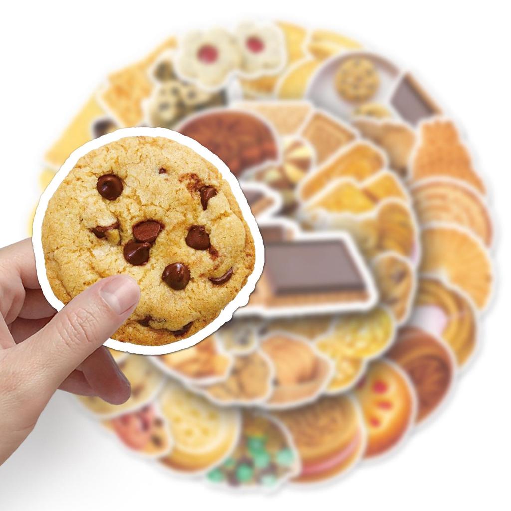 50 Gourmet Biscuits Series Waterproof Journal Stickers - Ideal for DIY Notebooks and Birthday Gifts