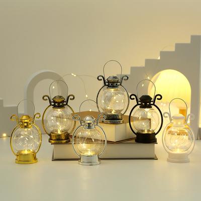 LED Lantern Vintage Battery Operated Portable Handle Home Decor Flameless Electronic Candle Lamp Night Light Christmas Halloween Party Festival
