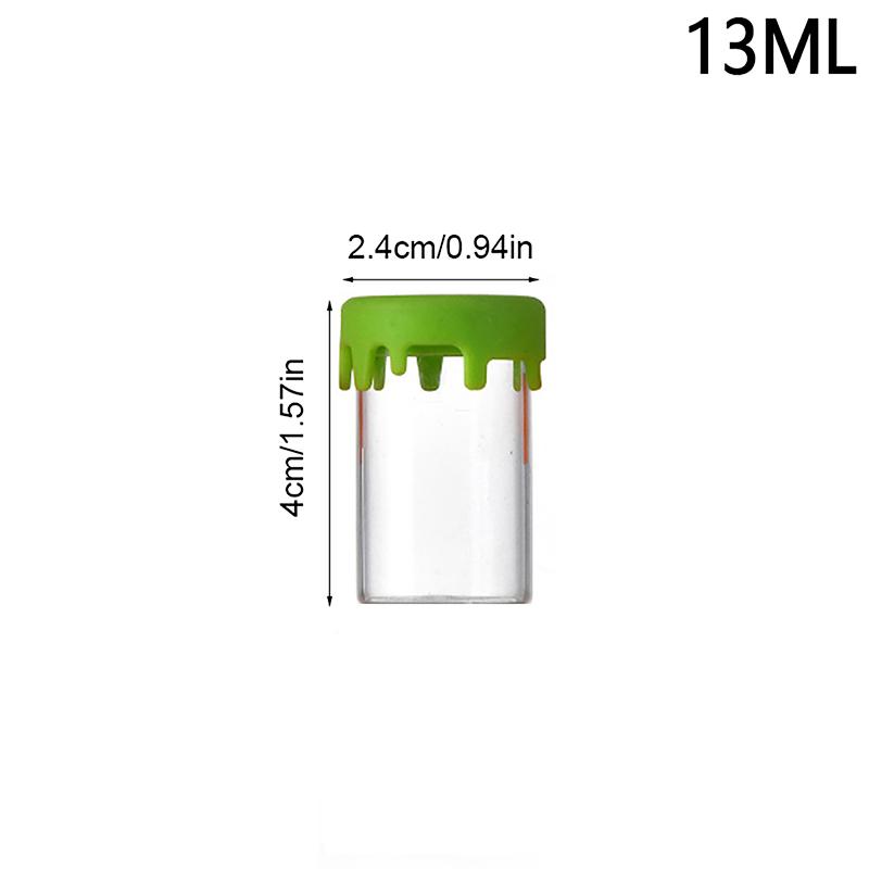 

2 шт. стеклянные банки с силиконовой крышкой, чехол для банок, бутылок, контейнеров для воска, кухонных ящиков для хранения трав, пустых бутылок, аксессуаров 13ML