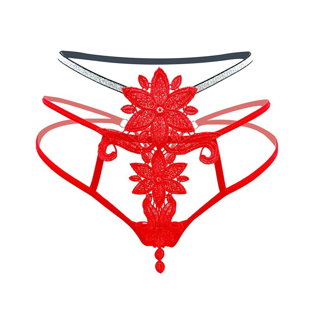 Thong Underwear Women Briefs Flower Embroidery G-String