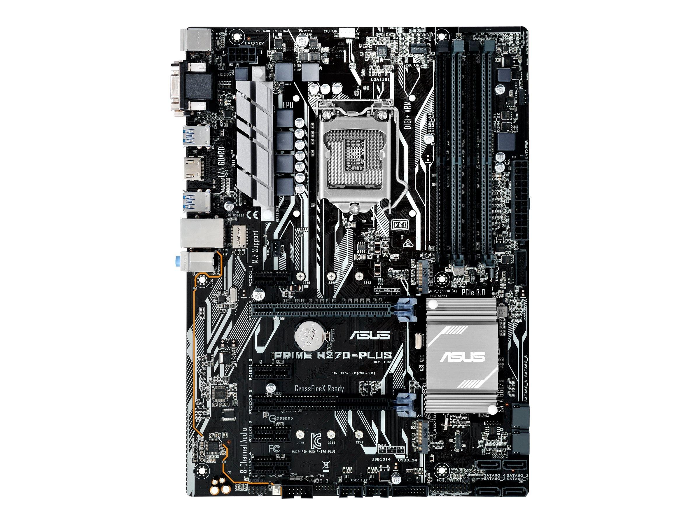 

ASUSTeK PRIME ATX Motherboard with Intel LGA1151 Compatible H270-PLUS H270,