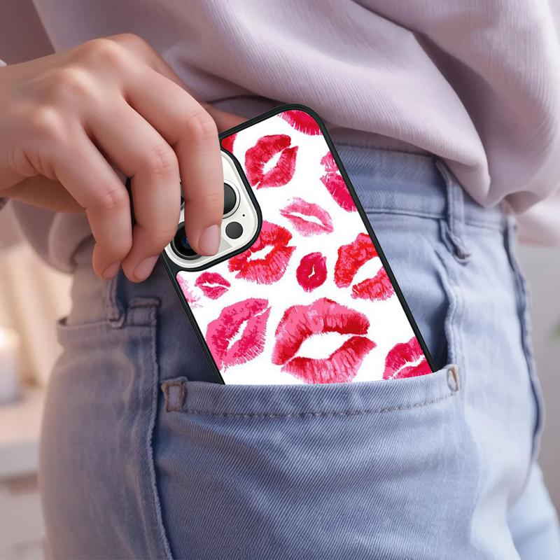 Kiss Me Red Lip Fundas Phone Case For iPhone 17 Air 15 16e 14 13 Pro Max Coque 12 11 Pro Max PLUS cover