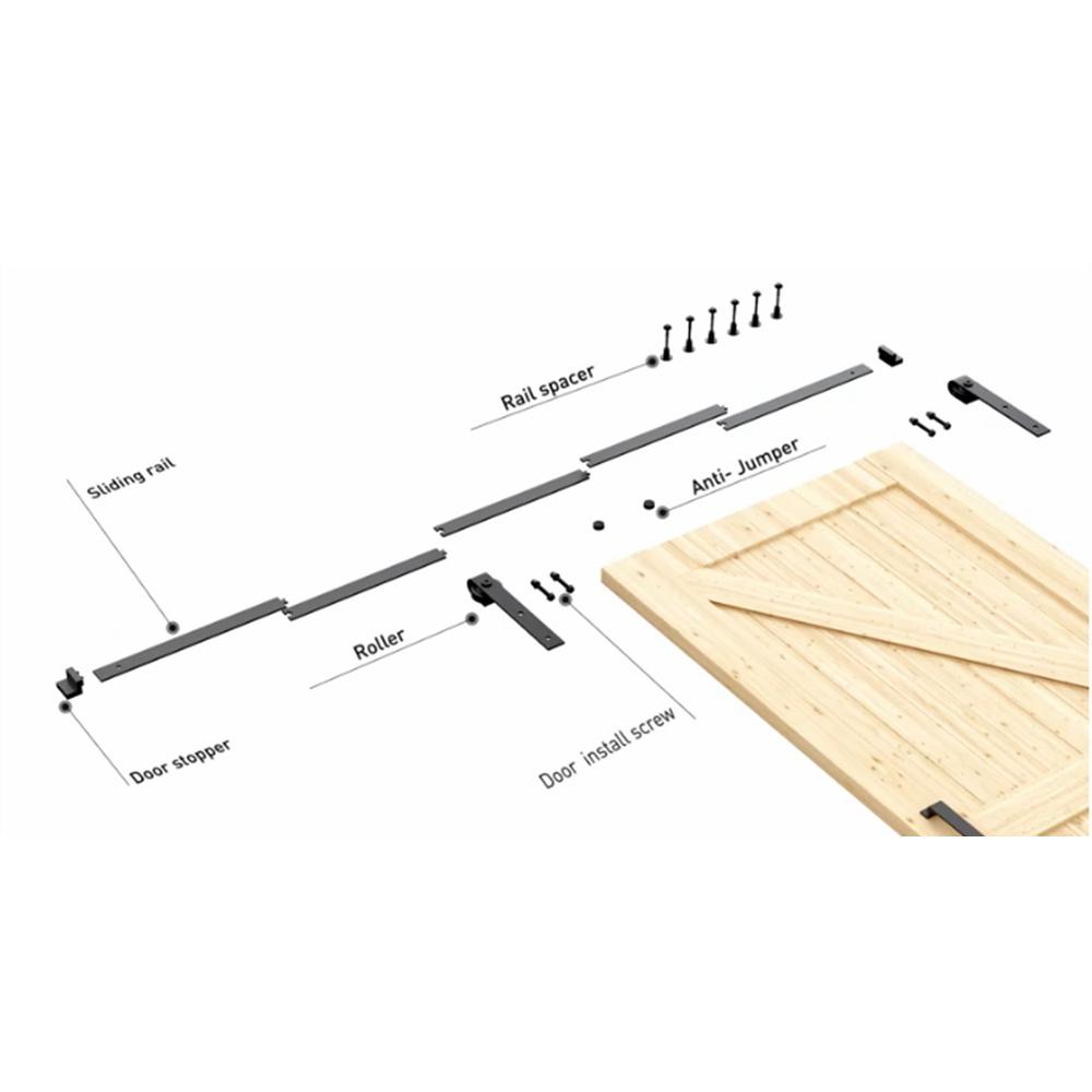 

5FT Standard Barn Door Hardware Kit Sliding Door Track System Type A