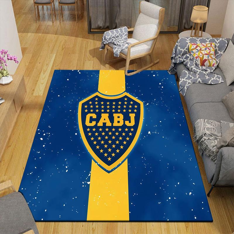Club Atletico Boca Juniors3 Flannel Pattern Square Carpet,Area Rug,Carpet Rug for Living Room Bedroom Sofa Playroom Decor,Non-slip Floor Mat