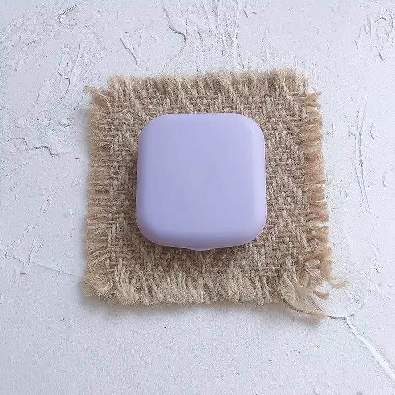 

1 шт. Мини квадратный футляр для контактных линз с зеркалом для женщин, цветная коробка для линз, контейнер для глаз, милые дорожные наборы фиолетовый