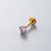 Colored Cubic Zirconia Inlaid Titanium Labret Stud (1.2*8mm) for Cartilage, Tragus, or Conch Piercing
