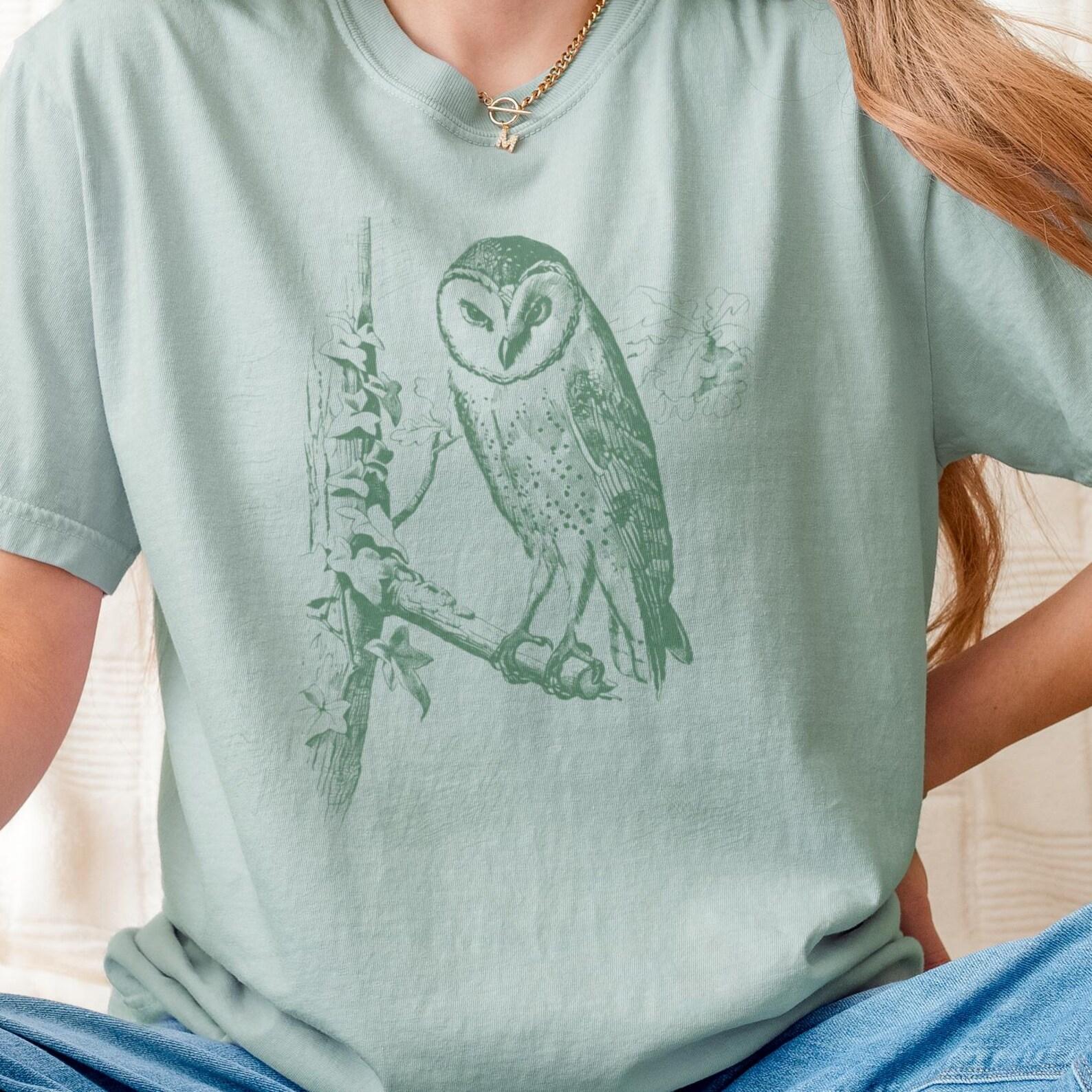 Owl Shirt Sitting on Tree Branch Nature Lover Comfort Colors Outdoor Lover Bird watcher 160