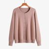 Spring and Autumn Women's Cardigan Solid Color Round Neck Single-breasted Knitted Bottoming Women's Sweater Jacket