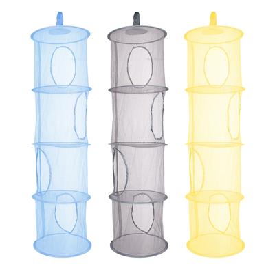 Hanging Mesh Storage Bag Foldable Toy Space Saver Basket 4 Tiers