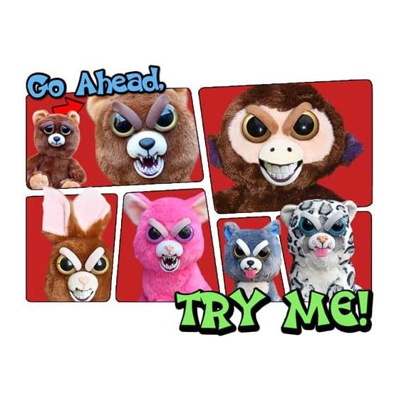 Feisty Pets Brown Bear Langs Japan (RANGS) Face Tippet Angry Bear Changeable Expression Stuffed Toy