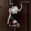 Erotic Lingerie, Sexy Secretary OL, Lace Seductive body-hugging Dress, Nightclub Uniform, no-take Pajama Set 1498
