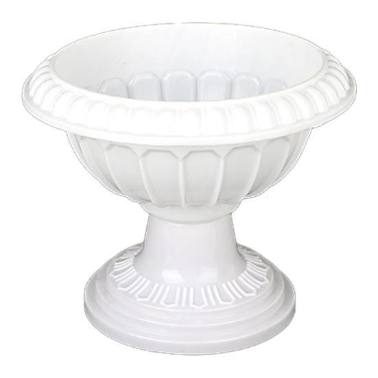 Vază înaltă vintage din plastic, Vas tip urnă, Ghiveci de flori cu bază pe piedestal, Interior Exterior, Ghiveci decorativ retro pentru Grădină, Terasă, Verandă, Casă, Nuntă