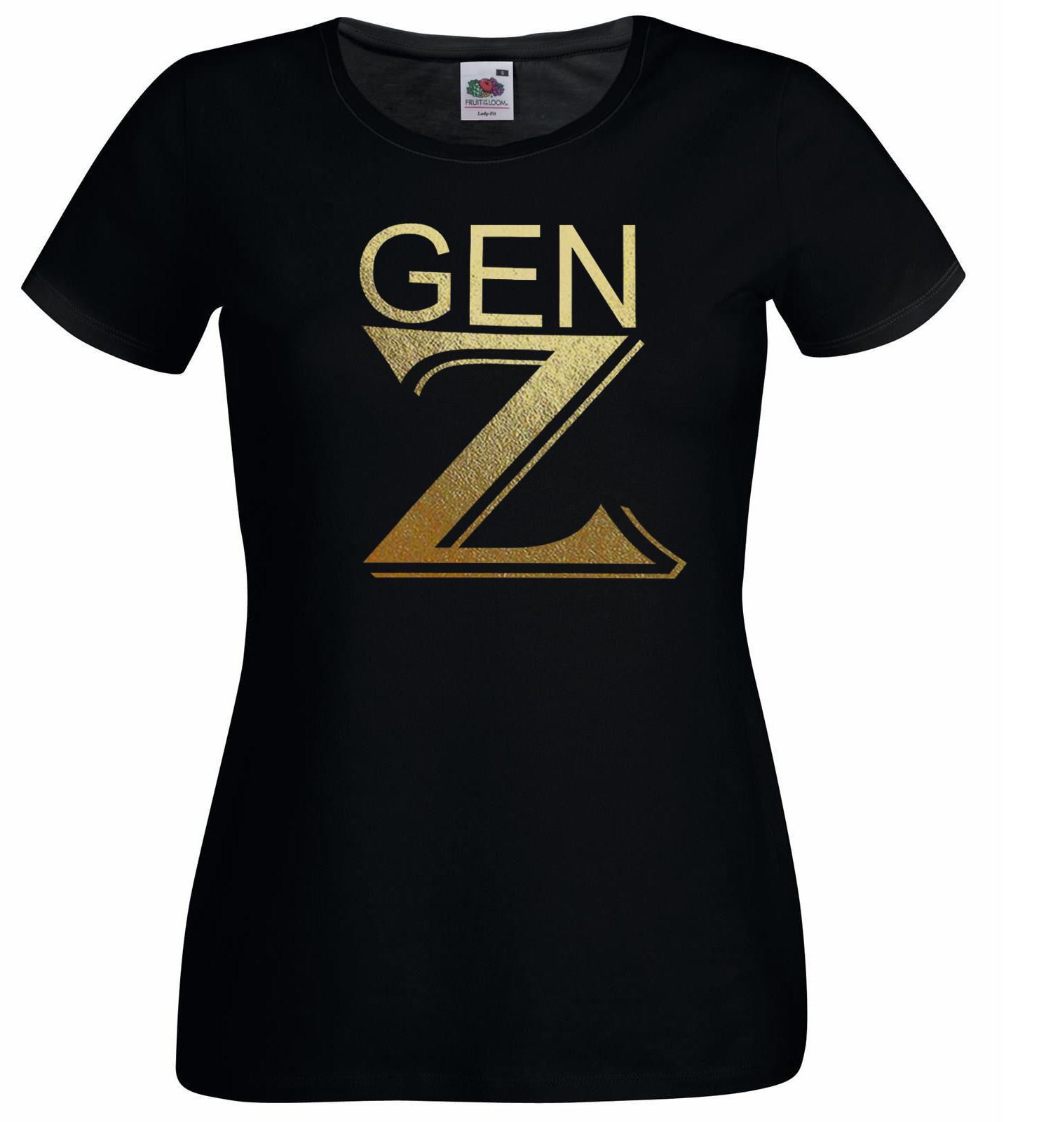 Unisexs Generation Z Gen Z Zoomers Social Generations Lady Fit Black TShirt 2XL