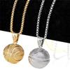 European and American punk hip-hop rock sports style solid basketball necklace, trendy men's titanium steel pendant, couple pendant