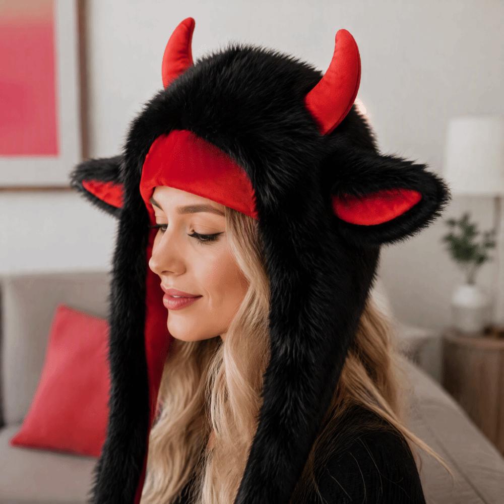 Warm Christmas Elk Hat Plush Ear Protection Cap Lovely Reindeer Antler Hat Daily