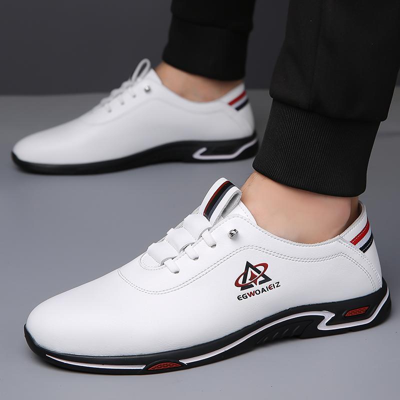 Men Casual Leather Shoes Versatile Wear-Resistant Men'S Shoes New Leather Breathable Anti-Slip Men'S Leather Casual Shoes