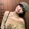 Women's Spring Summer Vintage Leopard Print Newsboy Cap Stylish Hot Girl Duckbill Beret Cool Hat