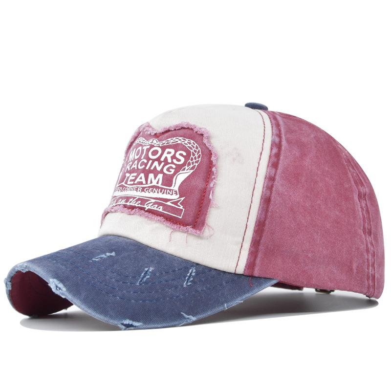 Fashion Patchwork Baseball Hat for Men Women Washed Cotton Adjustable Sunshade Duck Tongue Cap Unisex Street Hip Hop Peaked Hat