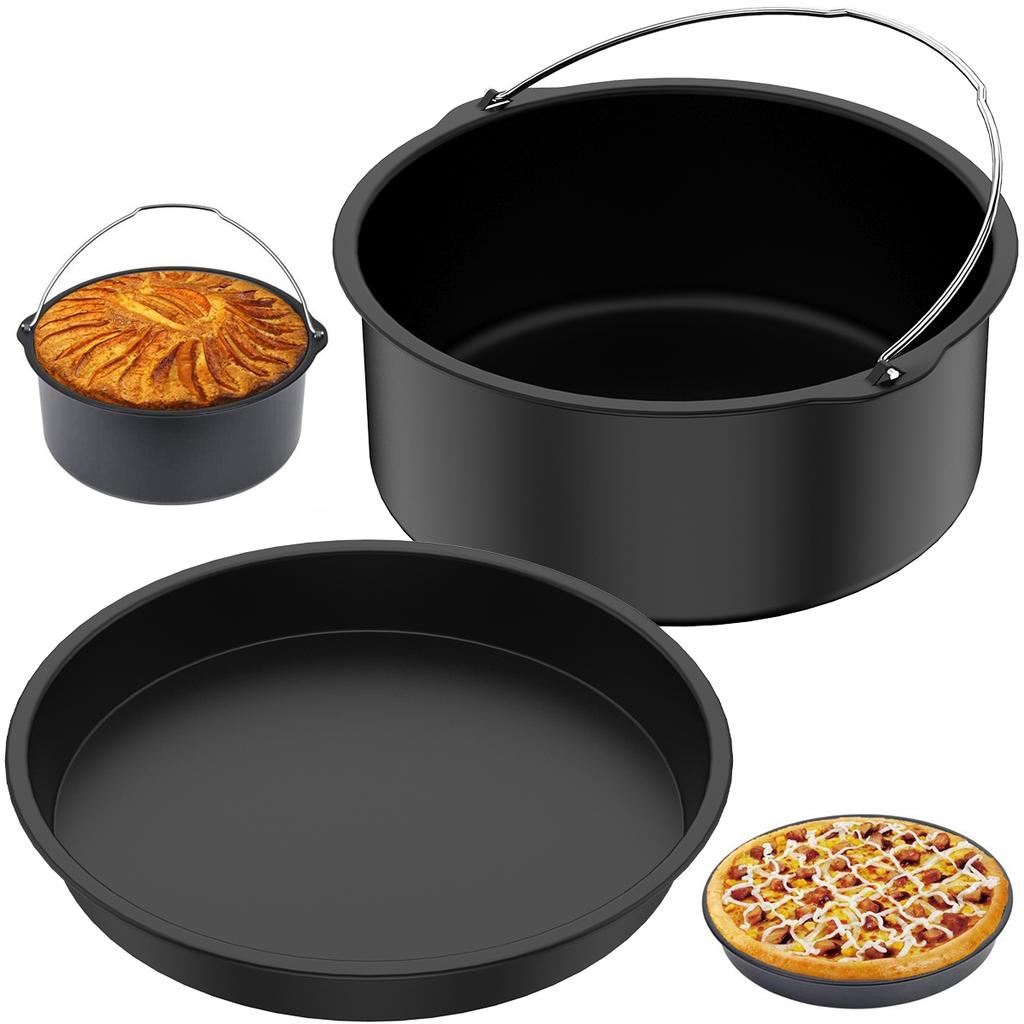 Stampo Tondo per Torta da 7/8 Pollici Accessorio per Friggitrice ad Aria Teglia Antiaderente Stampini Cestello per Friggitrice ad Aria Forno per Pizza da Cucina Teglie da Forno