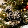 Multiuse Decorative Ornaments for Weddings Black Goat Christmas Tree Hanging Ornament, 2D Acrylic Festive Decor Trees Pendant, Car Accessory