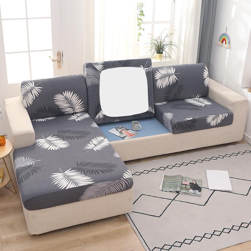 Sofa-Sitzkissenbezug, elastischer Sofabezug mit Blumendruck, für Haustiere und Kinder, Möbelschutz, Stretch, abnehmbarer und waschbarer Schonbezug