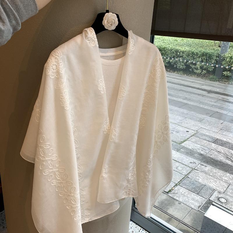 Women S Sun Embroidered Thin Scarf For Spring Autumn Travel Sun Protection
