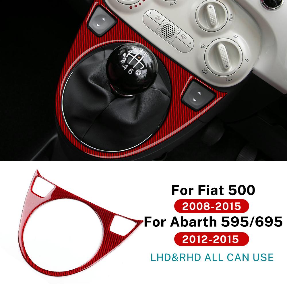 

For Abarth 595/695/Fiat 500C 2012-2015 For Fiat 500 2008-2015 Soft Carbon Fiber Sticker LHD RHD Manual Auto AT/MT Car Gear Shift