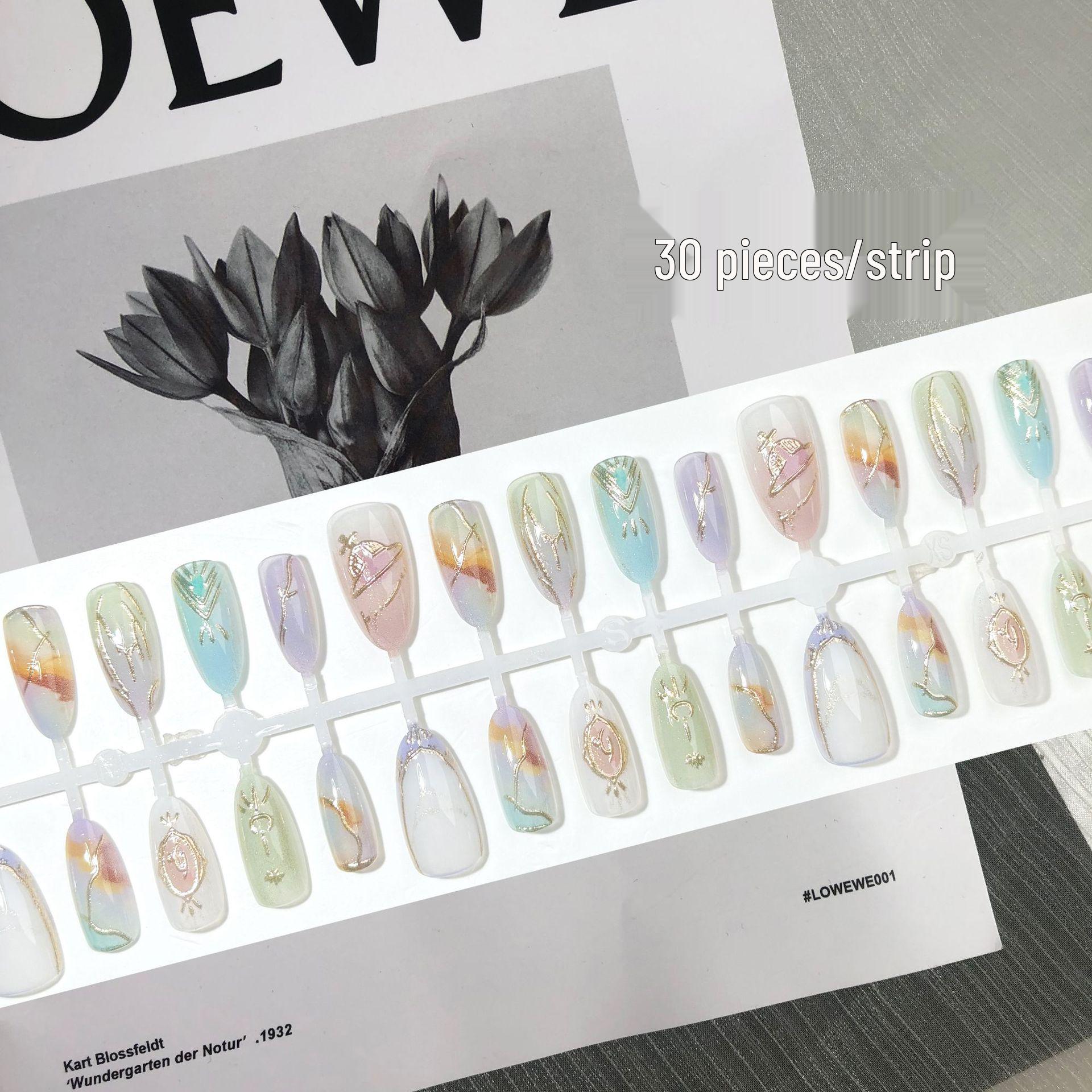 

Патчи для ногтей Galaxy Ombre Gilt - Крутой, Милый стиль Xiaohongshu