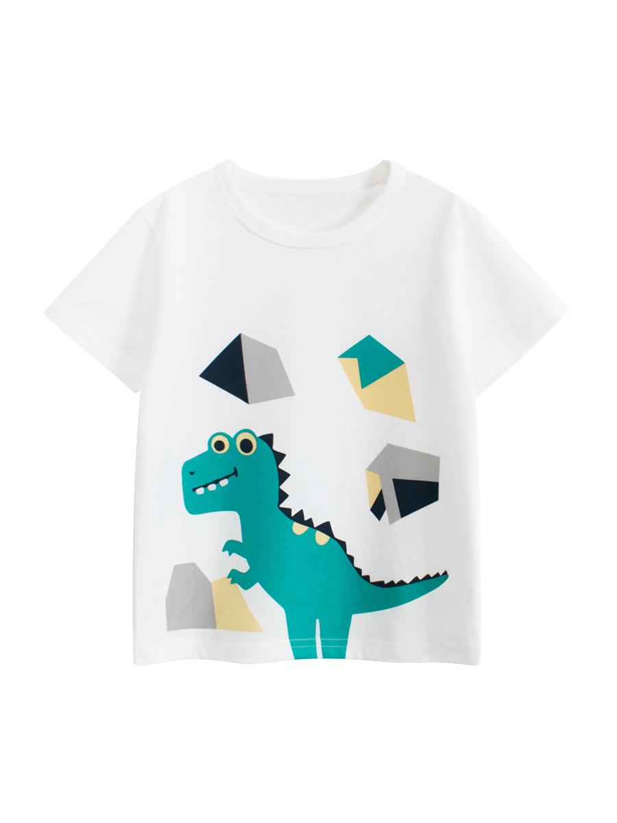 

Summer new children s short-sleeved t-shirts, Korean version of children s clothing dinosaur baby boy clothes 90cm
