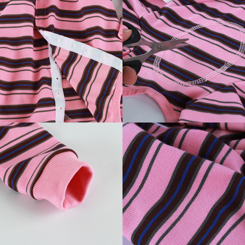 Warm Long Sleeve Pet Outfit Pet Surgical Bodysuit Pet Softable Polyester Coat for Small To Media Breeds