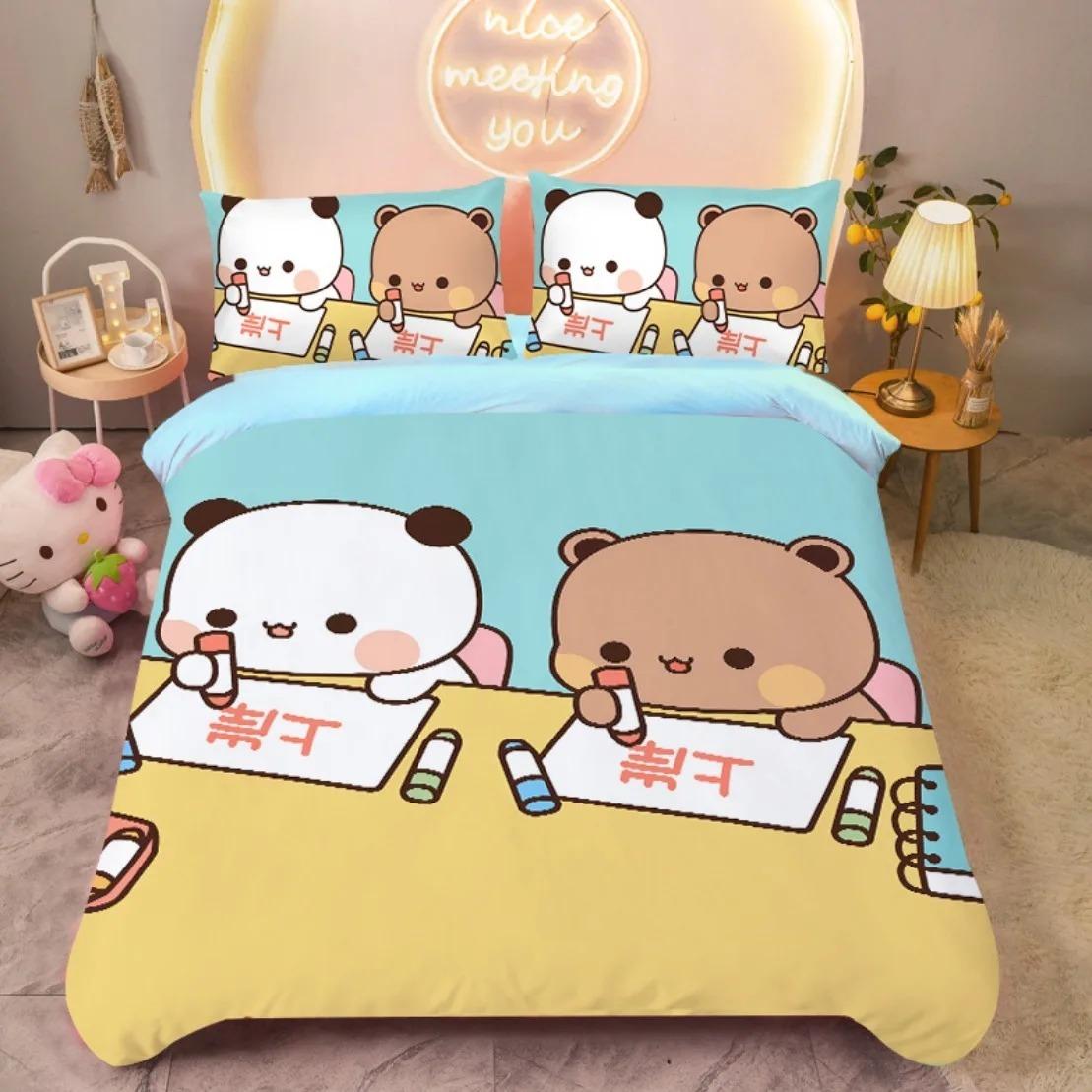 

Lovely Children S Duvet Cover Kawaii Bubu And Dudu Duvet Cover Comforter Bed Single Twin Full King Queen Size Bedding Set Kids EU Single(135*200cm)3pcs
