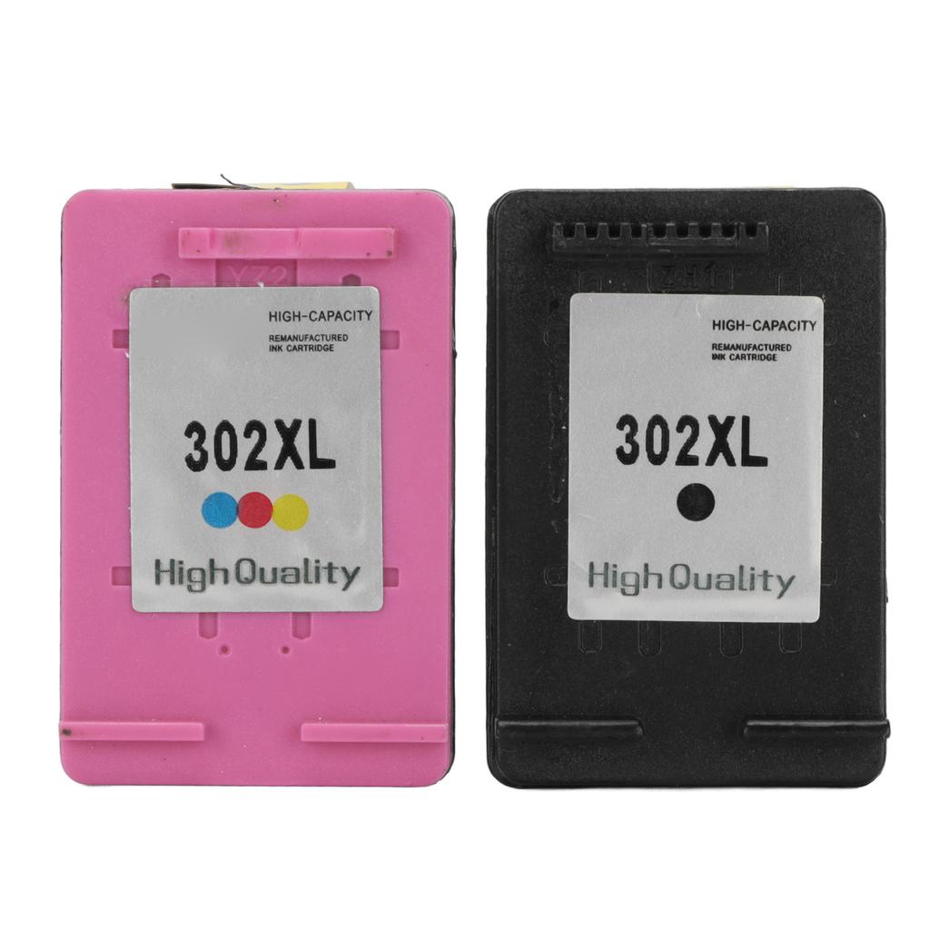 2Pcs 302XL Print Cartridge High Density Sponge Durable ABS Widely Compatible Inkjet Cartridge for Envy Officejet